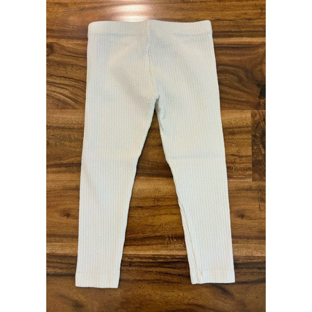 Tea Collection Textured Leggings, Cream, Size 4T